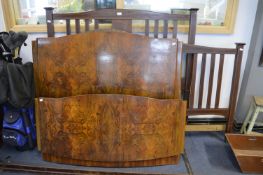 Inlaid Edwardian Mahogany Bed Frame plus Deco Waln