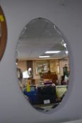 Retro Oval Beveled Edge 1950's Wall Mirror