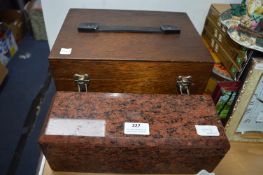 Granite Casket & Wooden Box