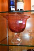 Large Cranberry Glass Bowl