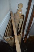 Vintage Stripped Pine Post and Spindles