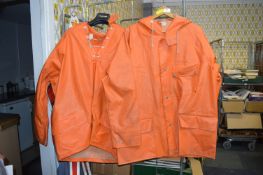 Two Vintage Helly Hansen Size Large Orange Waterpr