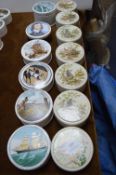 13 Relish Pots including Nature, Sailing Ships etc