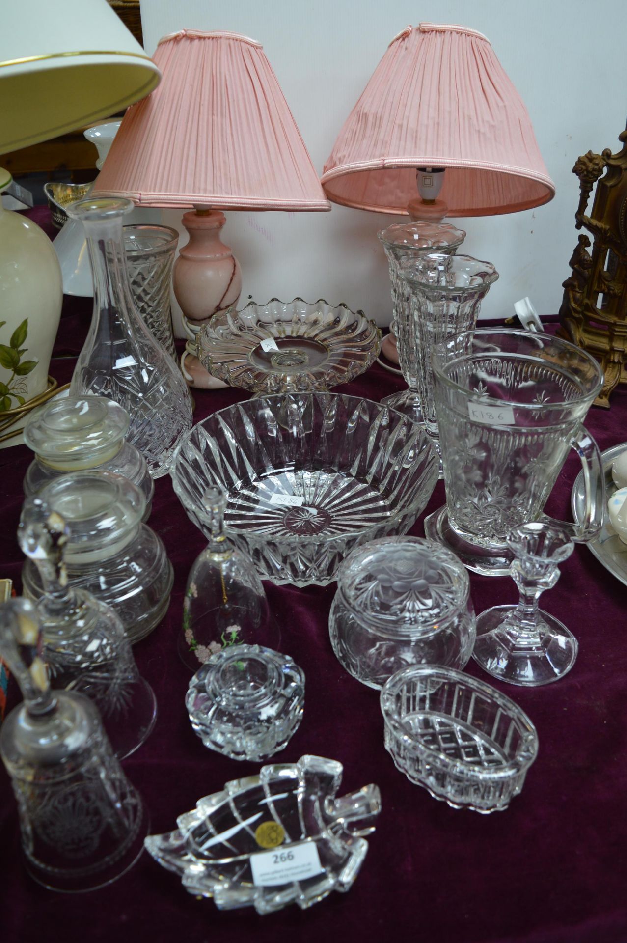 Glassware, Bowls, Vases, Bells etc