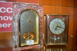 Seiko Vintage Glass Clock plus Kundo Carriage Cloc