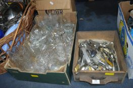 Box of Cutlery and Box of Glassware