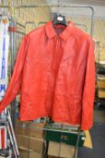 Red Leather Jacket Size 56