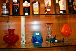 Seven Items of Murano Glass Including a Shark