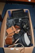 Box of Vintage Camera Cases