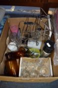 Glassware, Wine Rack etc