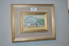 Signed Watercolour by Tom Harland - Farmhouse in W