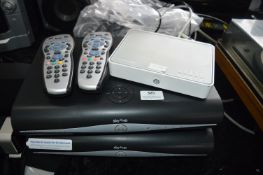Two Sky HD Boxes plus Remotes, Thompson Router and