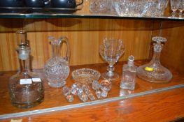 Glass Decanters etc with Spare Glass Stoppers