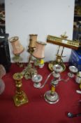 Desk Lamp, Candelabra, Ornate Brass Table Lamp etc