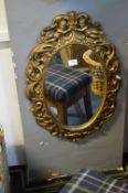 Ornate Gilt Oval Wall Mirror - AF