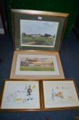 Signed Sporting Prints of Cricket etc