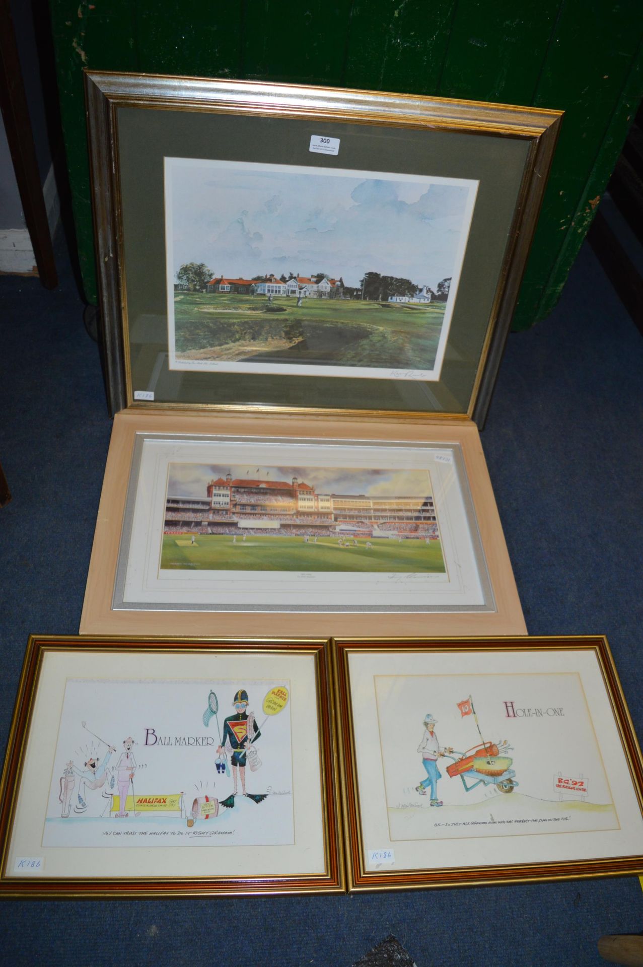 Signed Sporting Prints of Cricket etc