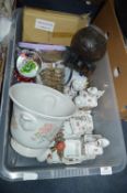 Pottery Dressing Table Set & Carved Coconut