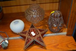 Decorative Glass including Lamp Shades and Star