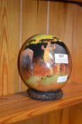 Ostrich Egg Decorated with Pictures of African Wil