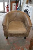 Faux Leather Tub Chair