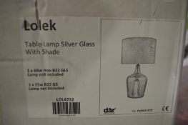 *Lolek Silver Glass Table lamp with Shade