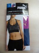 *Puma Size: L Seamless Sport Bra 2pk