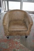 Faux Leather Tub Chair