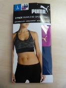 *Puma Size: L Seamless Sport Bra 2pk