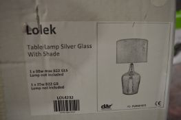 *Lolek Silver Glass Table lamp with Shade