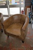 Faux Leather Tub Chair