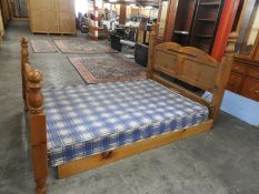 Pine Double Bed with Mattress