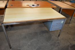 Metal Framed Desk with Two Drawers - 145cm x 74cm