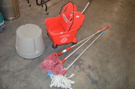 Industrial Mop Bucket, Mops and Foot Stool