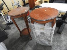 Pair of Scalloped Edge Tables with Undershelves