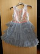 Jonah Michelle Size: 10 Child's Flower Dress (Pink/Blue/White)