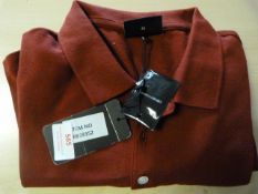*Emporio Armani Burgundy Short Sleeve Polo Shirt Size: M