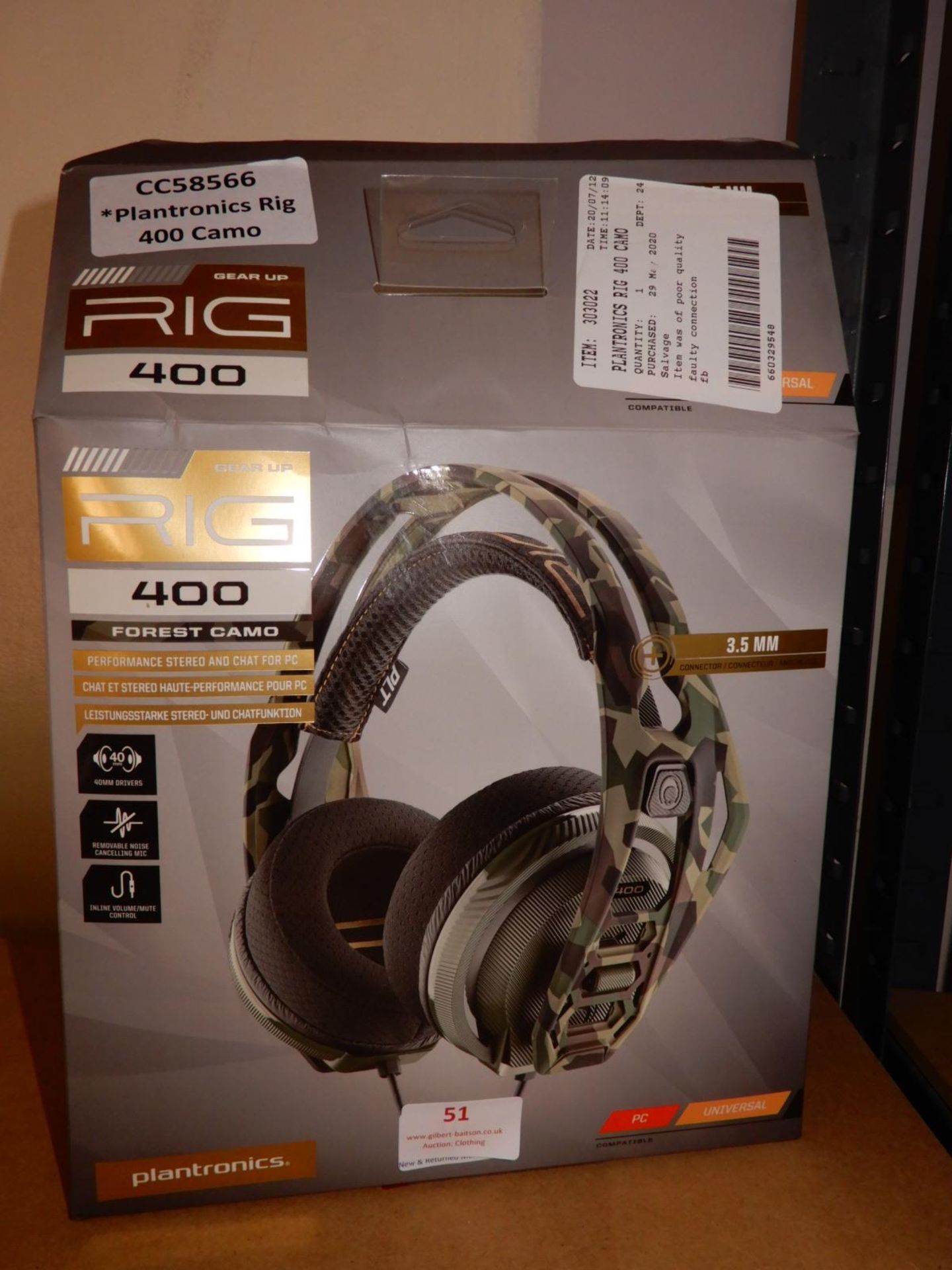 *Plantronics Rig400 Camo Gaming Headset