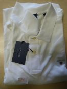*Gant White Short Sleeve Polo Shirt Size: XL