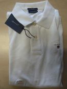 *Gant White Short Sleeve Polo Shirt Size: S