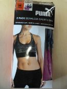 *Puma Seamless Sports Bra 2pk Size: M