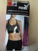 *Puma Seamless Sports Bra 2pk Size: M