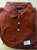 *Emporio Armani Burgundy Short Sleeve Polo Shirt Size: XXL