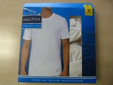 *Nautica White Cotton Stretch T-Shirt 3pk Size: S