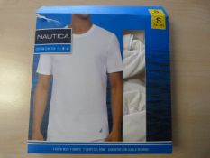 *Nautica White Cotton Stretch T-Shirt 3pk Size: S