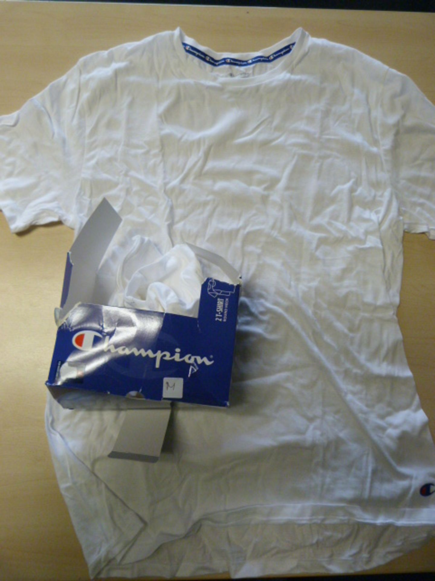 *Champion White Round Neck Tops Size: M 2pk