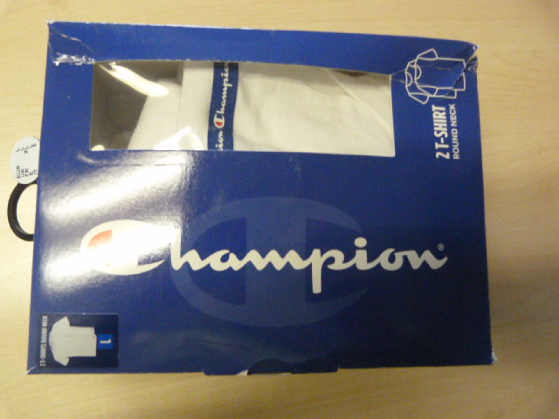 *Champion White Round Neck Tops Size: L 2pk