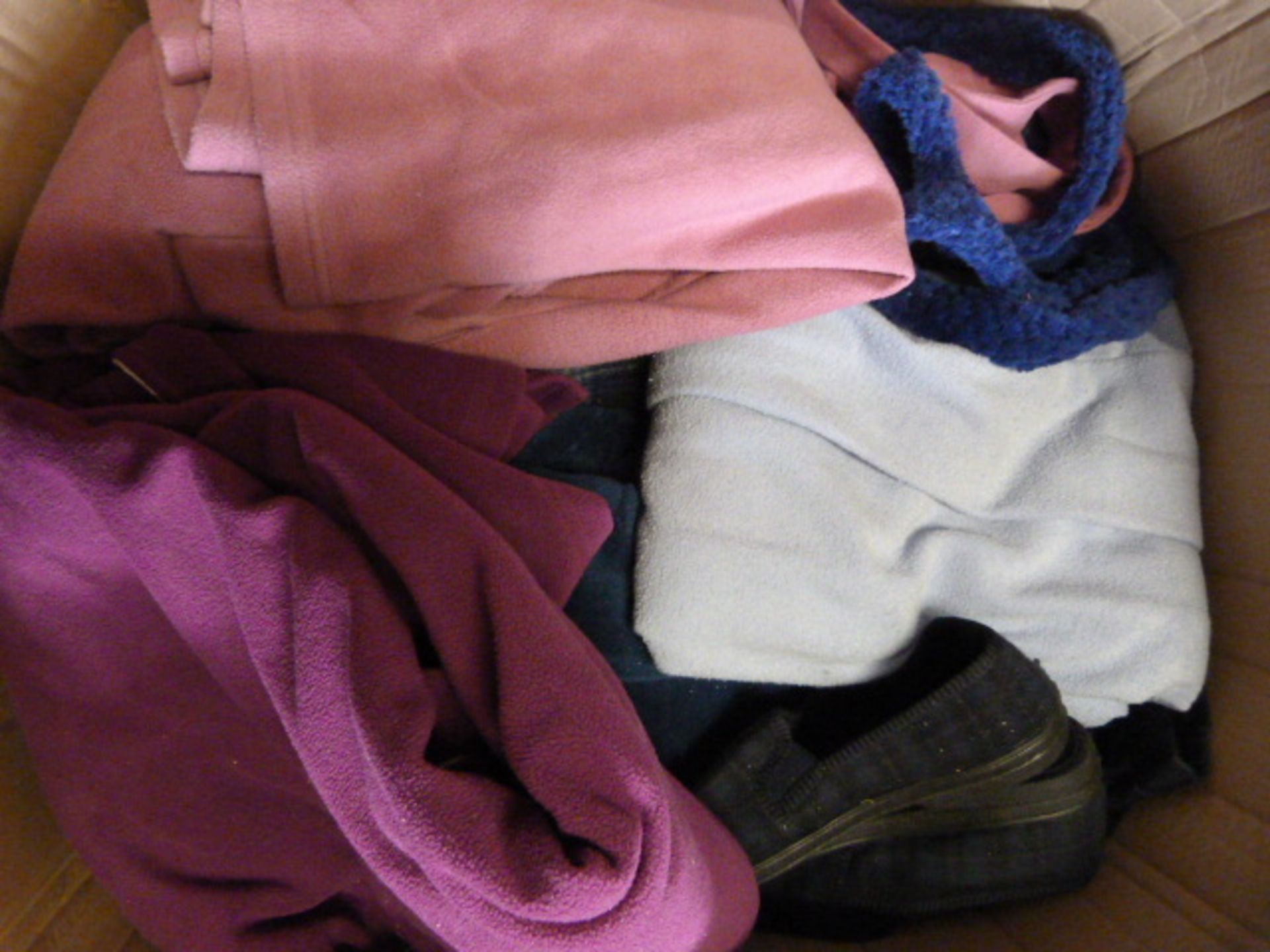 Box of Dressing Gowns, Shoes, etc.