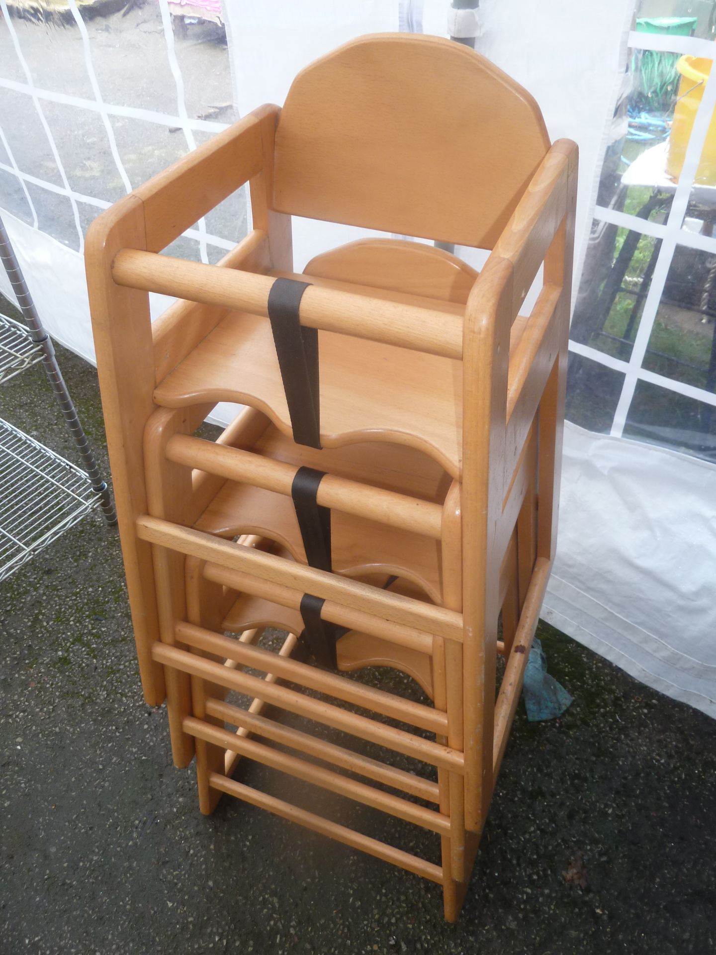 wooden child high chairs x 3 - Image 2 of 2