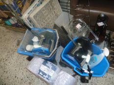 * job lot - mop buckets, blue roll, wire stands, dishwash trays